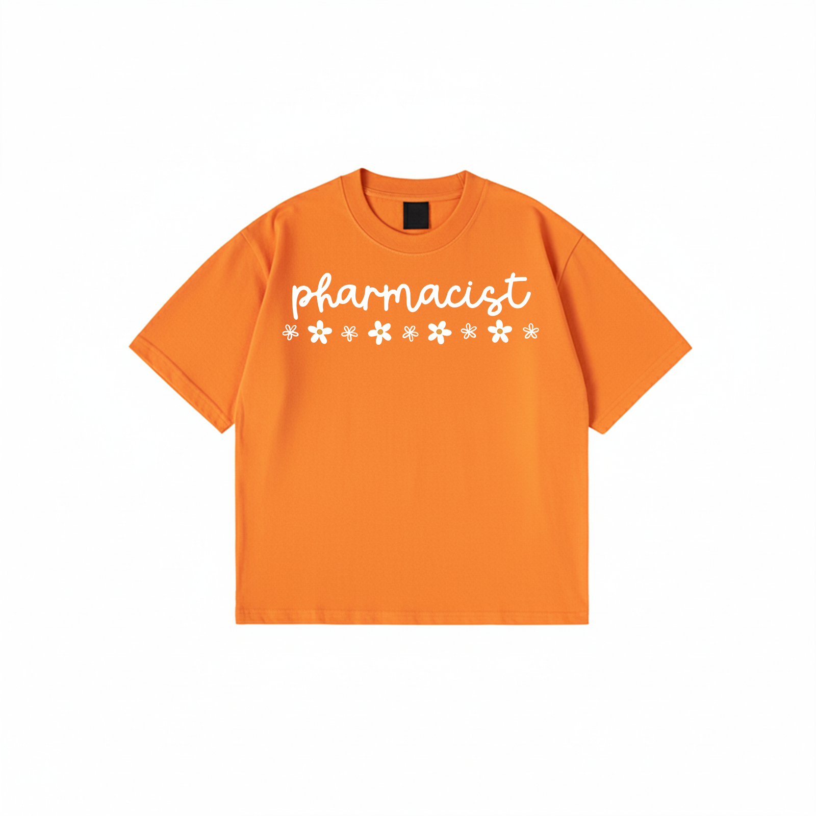 Pharmacist t-shirt with floral text design available in multiple colors