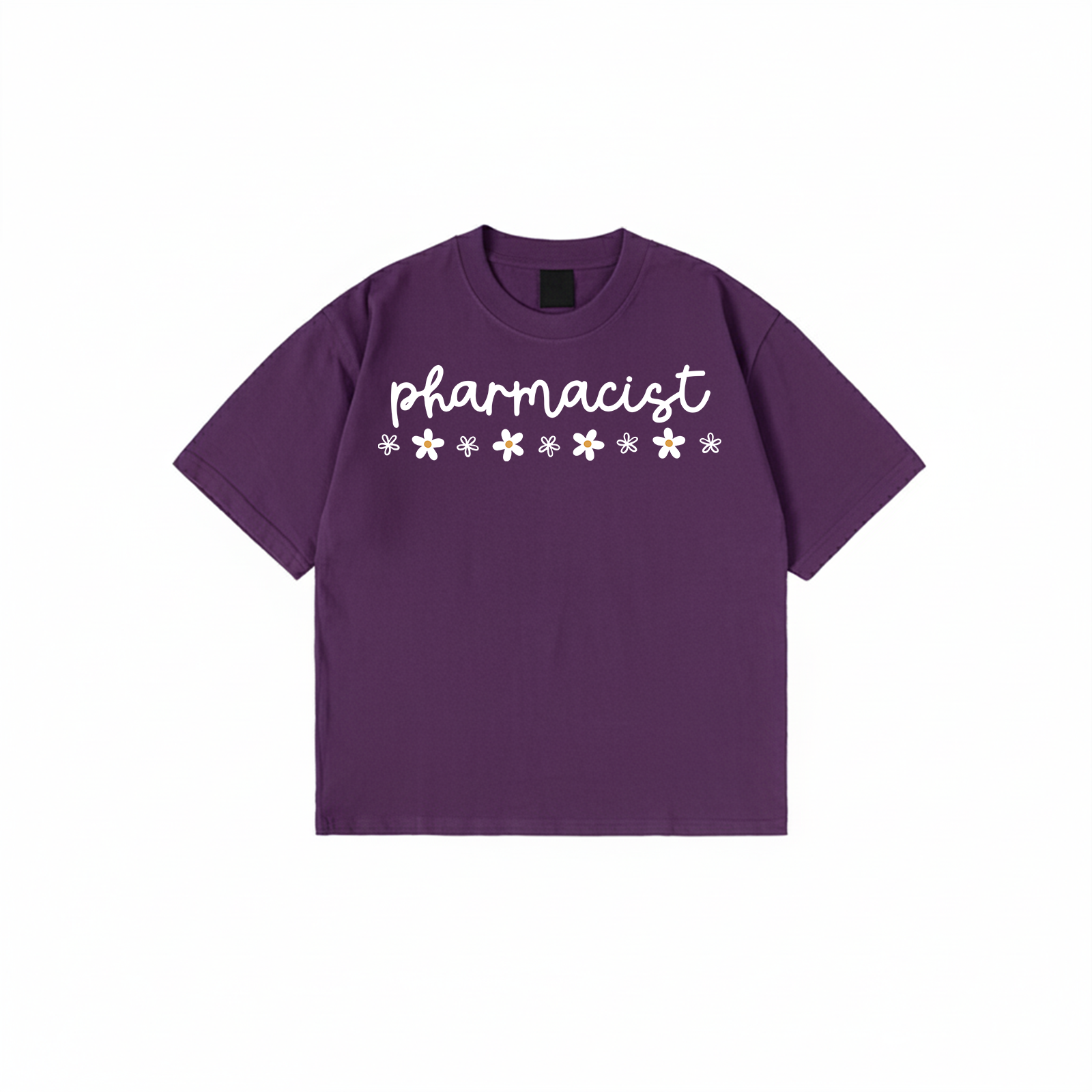 Pharmacist t-shirt with floral text design available in multiple colors